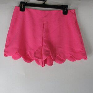 Monteau Women's Pink Scallop Bottom Shorts Size L